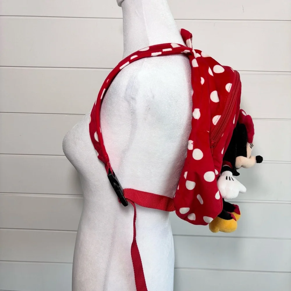 Disney Parks Original Minnie Mouse Red Backpack And Doll
